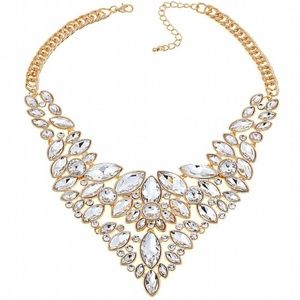 Statement crystal Goldtone 18" Necklace WEDDING